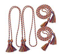 Hemobllo 4 pezzi Cordoncini Donore con Nappine per Laurea Decorazioni Laurea Poliestere Resistente e Souvenir per Studenti Bachelor e Dottorato Oro e Rosso