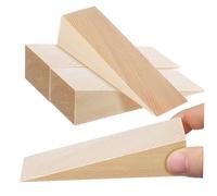 Hemobllo 4 Pezzi Cuneo Fermaporta Triangolare in Legno Beige Multifunzionale Design Versatile per Uso come Fermaporta o Distanziatore per Binari