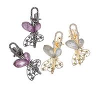 Hemobllo 4 Pezzi French Barrette Butterfly Hair Clips Vintage Metal Hollow Out Design Elegant Hair Accessories For Women