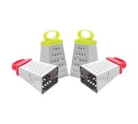 Hemobllo 4 pezzi Grattugia Formaggio Acciaio Inossidabile Lati Multiuso Affetta Verdure Trituratore Manuale Ergonomico per Cucina