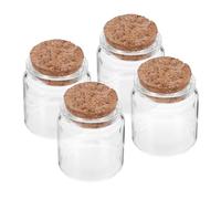 Hemobllo 4 Pezzi Mini Bottiglie di Vetro con Tappi di Sughero Vasi Trasparenti Ermetici per Messaggi di Auguri Decorazioni Matrimonio e Feste