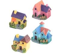Hemobllo 4 Pezzi Miniatura Villa in Resina Sintetica, per Bonsai e Micro | Stili Assortiti, Decor per Spazi Verdi in Miniatura, Case Piccole da Collezione