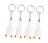 Hemobllo 4 Pezzi Portachiavi Mini Oca Morbida per Borse e Accessori Divertenti con Gancio Robusto e Superficie Liscia Facile Decorazioni Animali Plastica