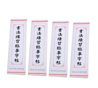 Hemobllo 4 pezzi Quaderno Calligrafia Cinese per Adulti e Giovani Carta di Riso Naturale Premium Pratica Scrittura Corsiva di Libri di Esercizi Resistente e Professionale