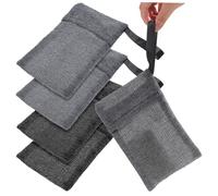 Hemobllo 4 pezzi Sacchetti Porta Saponetta in Nylon con Texture a Rilievo per Esfoliazione e Conservazione Sapone Solido Include Grigio e Nero Leggeri e Resistenti con Cordino per Bagno e