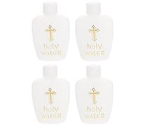 Hemobllo 4 Pezzi Set di Bottiglie per Acqua Santa in Ps da 60ml, Contenitori Sigillati e Portatili per Acqua Benedetta, Design Semplice e Raffinato per Battesimi e Viaggi