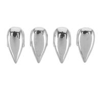 Hemobllo 4 Pezzi Tappo Rimovibile per Denti in Rame Argento a Forma di Goccia Appuntita, Accessorio Hip Hop per Party di Moda Urbana e Cosplay