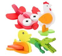 Hemobllo 4 set Puzzle Animali in Legno per Colorati Gioco Educativo Prescolare per Sviluppo Logico e Coordinazione Manuale Regalo Pratico per Bimbi Piccoli