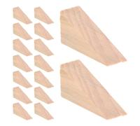 Hemobllo 40 Pezzi Fermaporta in Legno Triangolare Design a Righe Inclinate, Leggero e Antiscivolo per Casa e Ufficio, Blocco Decorativo Beige 6x2x3 Cm