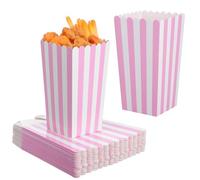Hemobllo 40 Sacchetti per Popcorn in Carta a Righe Rosa, Leggeri e Portatili, Contenitori Eleganti e Decorativi per Snack e Feste, per Party e Allestimenti Mobili