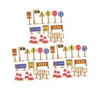 Hemobllo 45 Pezzi Cartelli Stradali Giocattolo per Modelli Realistici Segnaletica Traffico in Plastica Resistente Coni Miniatura e Segnali Attraversamento Educazione Sicurezza Stradale