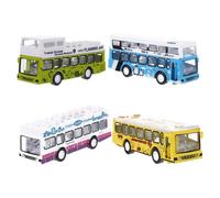 Hemobllo 4pezzi Autobus Giocattolo Città Azione Pull Back Veicoli Per Ragazzo Ragazza Regali Compleanno Simulazione Bus Urbano Traino Per Ragazzi