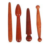 Hemobllo 4pezzi Bastoncini Massaggiatori in Legno per Riflessologia Plantare Strumentazione per Massaggi Manuale Rulli per Massaggi del Viso e Piedi Uso Domestico e Professionale