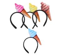 Hemobllo 4pezzi Cinturino per Capelli Forma di Gelato in Tessuto Accessori per Capelli Comodi e Leggeri per Feste di Compleanno Eventi in Costume e Celebrazioni Festive