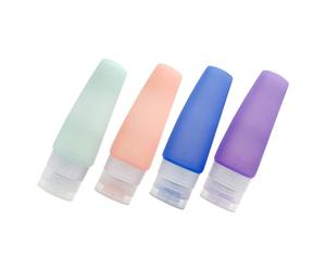 Hemobllo 4pezzi Foglietti da Viaggio Comprimibili Flaconi Vuoti Flessibili per Shampoo e Lozione Flaconi Pratici Ricaricabili per Articoli da Toeletta e Trucco