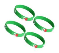Hemobllo 4pezzi in Silicone Del Messico in Gomma Accessorio Sportivo Per Calcio e Giochi Fascia Da Polso Regolabile Per e Partite Internazionali