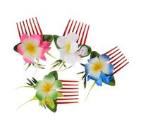 Hemobllo 4pezzi Pettine Laterale per Capelli Plumeria Hawaiana Fermaglio Fiore Tropicale Accessorio per Capelli da Vacanza al Mare Pettine da Spiaggia Estivo