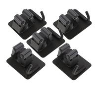 Hemobllo 5 Ganci da Parete per Scopa e Spazzolone senza Foratura Supporto Nero in Plastica per Bagno e Cucina Clip Multifunzione per Organizzazione Attrezzi e Risparmio Spazio