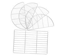 Hemobllo 5 Pezzi Barbecue in Acciaio Resistente con Rete per Cottura e Raffreddamento Rete per Forno a Vapore con Gambe Tonda e Quadrata per Party e Cucina Esterna