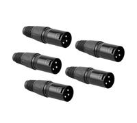 Hemobllo 5 pezzi Connettore Xlr Maschio Poli Nero Spina Microfono Tre Core Materiale Durevole Compatibile Amplificatori e Attrezzature Audio