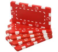 Hemobllo 5 Pezzi Gettoni Poker Rossi Rotondi in ABS per Conteggio e Gruppi | Apprendimento Matematico e Ricompensa, Accessorio Gioco Bingo e Tavolo, Set senza Valore