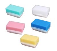 Hemobllo 5 pezzi Spazzola Massaggio Bagno Ragazzo Ragazza in Spugna Morbida Tattile per Risposta Sensoriale Massaggio Rilassante e Pulizia Viso Corpo Adatta Tutta la Famiglia Materiale