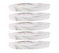 Hemobllo 5 Pezzi Vassoio Rotondo Effetto Marmo in Plastica, Bordo Rialzato | ABS Resistente All'acqua, Design Minimalista Moderno, per Buffet, Bancone Bar, Trucco e Profumatore