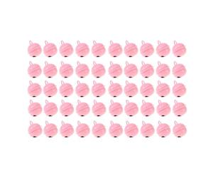 Hemobllo 50 Pezzi Campane Natalizie Mini in Ferro Rosa 22mm Campanelli Rotondi per Decorazioni di Natale e Fai da Te Festa Suono Allegro e Nitido