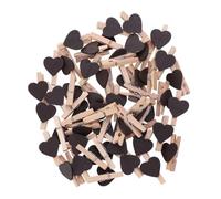 Hemobllo 50 Pezzi Clip Fotografica a Cuore in Legno, Colore caffè per Note | Design Amore, Leggero e Facile da Agganciare, per Vetrine, Pacchi Regalo e Decorazioni Evento