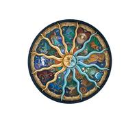 Hemobllo 500 Puzzle Rotondo per Adulti Segni Zodiacali Educativo Colorato Puzzle Didattico