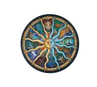 Hemobllo 500 Puzzle Rotondo Segni Zodiacali per Adulti e Puzzle Educativo in Colorata con Taglio Preciso e Colori Accurati Gioco di Mosaico Astrologico Divertente e Durevole