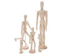 Hemobllo 5pezzi Legno Manichino Snodabile per Artisti Modello di Figura Umana Regolabile con Supporto Base Stabile per Schizzi Disegno e Studio Anatomia