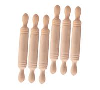 Hemobllo 6 Mini Mattarello in Legno da Piccolo per Accessorio Cucina in Miniatura Superficie Liscia e Sicura Design Leggero e per Sviluppo Manuale
