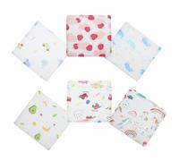 Hemobllo 6 Pezzi Asciugamani per Viso del in Cotone a Sei Strati 30X30 CM Salviette per la Saliva Leggere e Traspiranti Bavaglini per Ragazzo Ragazza Adatti a Maschietti e Femminucce