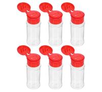 Hemobllo 6 Pezzi Barattolo per Spezie in Plastica Riutilizzabile, Dispenser Pepe e Condimenti, Contenitore Piccolo per Conservazione Aromi in Cucina, Colore Rosso