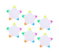 Hemobllo 6 Pezzi Evidenziatori a Stella Colorati in Plastica, Set da Cinque | Ufficio e Appunti, Design Adatto, per Segnare Dettagli su Vetri e Superfici Metalliche