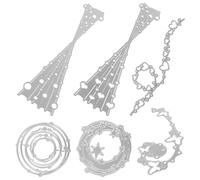 Hemobllo 6 Pezzi Fustelle in Metallo per Scrapbooking Fai da Te Stencil per Taglio Carta Forme Decorative Cuore Stelle Pois Acciaio al Carbonio Resistente per Creazioni Artigianali e