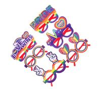 Hemobllo 6 Pezzi Orgogliosi occhiali arcobaleno decorazioni per feste di festival accessori per costumi da festa occhiali da sole a cuore d'amore plastica