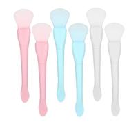 Hemobllo 6 pezzi Pennelli per Maschera Viso in Silicone Doppia Punta Applicatori con Spatola Rimovibile per Skincare Delicata Manico Ergonomico Confortevole Resistente e Riutilizzabile per