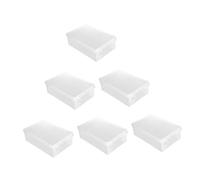 Hemobllo 6 pezzi Scatole Portascarpe Trasparenti Impilabili Contenitori in Plastica Antipolvere per Organizzazione Casa e Negozio Custodie Scarpe Resistenti e Facili da