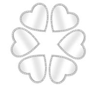 Hemobllo 6 pezzi Specchi Cuore Decorativi per Cellulari Adesivi per Cover Accessori Resistenti per Trucco e Personalizzazione DIY Telefonini