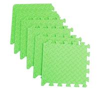 Hemobllo 6 Pezzi Tappetino Puzzle Eva Antiscivolo con Motivo Foglia Spesso e Protettivo Materassino Gioco e Palestra per Garage Verde