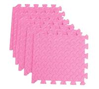 Hemobllo 6 Pezzi Tappetino Puzzle Splicing Rug Eva Spesso con Motivo Foglia Rosa Materassino Antiscivolo e Protettivo per Giochi e Pavimenti per Camerette e Aree Gioco