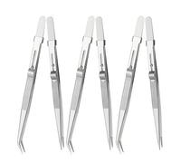 Hemobllo 6 Pinzette di Precisione per Gioielli in Acciaio Inossidabile Set Mini Punte Dritte e Curve Strumenti per Lavori di Scrapbooking Saldatura e Modellismo Artigianale