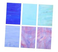 Hemobllo 6pezzi Lastra di Vetro Cattedrale per Vetrate e Progetti di Mosaico Fogli Assortiti per Lavori Fai da Te Vetro Effetto Acqua