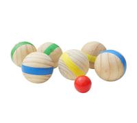 Hemobllo 7 Pezzi Palle da Bocce in Legno Stile Francese, Set Gioco | Superficie Liscia senza Bave, per Spiaggia e Festa di Compleanno, per Genitori Colore Casuale