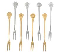 Hemobllo 8 pezzi Forchettine da Dessert in Acciaio con Design Elegante per Frutta Torte e Feste Riutilizzabili e Resistenti per Banchetti e Party