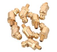 Hemobllo 8 Pezzi Micro Ingrassatore Angolato 45° M4x0,7 in Ottone Oro | Filettatura Precisa, Montaggio Semplice in Spazi Stretti, Struttura Mini, per Manutenzione Auto e Macchine