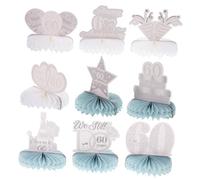 Hemobllo 9 Pezzi Decorazioni Tavolo Anni Nido Argento Centrotavola per Festa Nozze Diamante Addobbi Resistenti e Artigianali per Celebrazioni