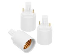 Hemobllo Adattatore LED Da G24d a E27 2 Pin, Convertitore Socket Lampadina in Plastica Ritardante Fiamma, Uso Domestico, Ufficio e Negozi, Set 3 Pezzi